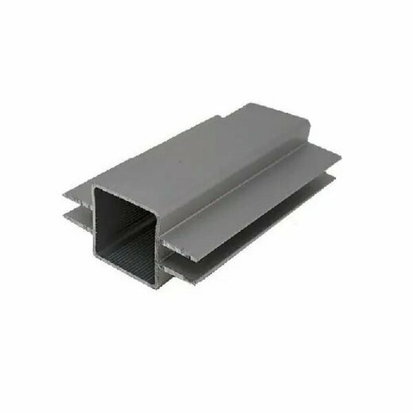 Eztube 2-Way Centered Captive Fin for 1/4in Panel  Silver, 94in L x 1in W x 1in H, QR 1 End 100-273S 1QR 94